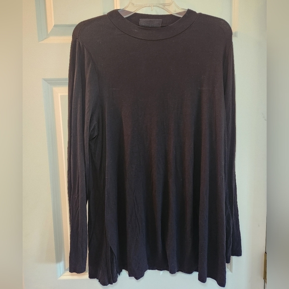 Lane Bryant Womens Top 18/20 Rich Black Long Sleeve Wardrobe Layering EUC Soft - Picture 1 of 6